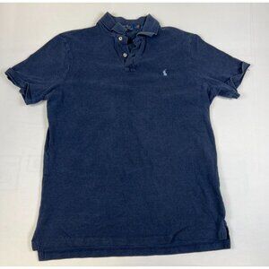 Polo Ralph Lauren Men Size M Navy Blue Polo Shirt Classic Fit White Pony Logo